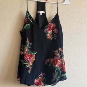 lavender brown silk cami floral top